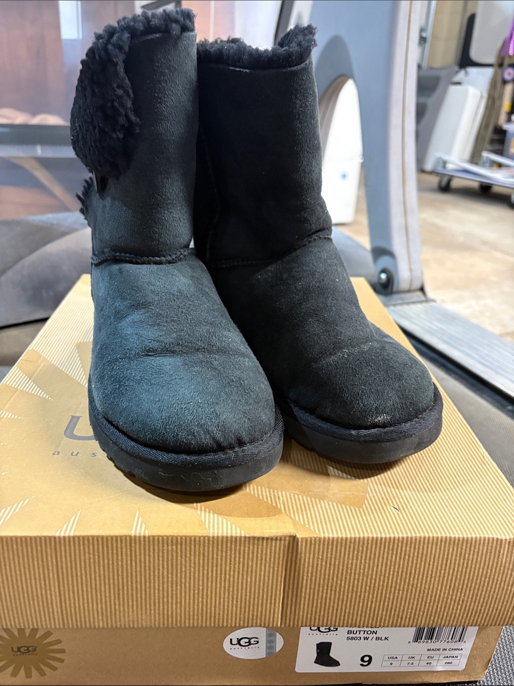 UGG Black Short Shearling Boots